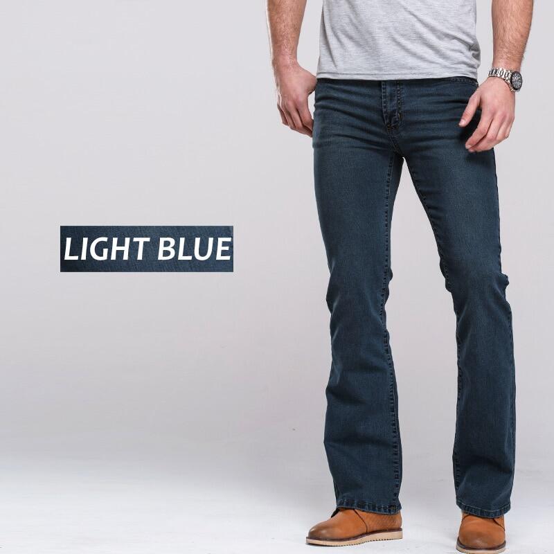 SUNAIS【Free Shipping + Flash Deal】 Mens Boot Cut Jeans Slightly Flared