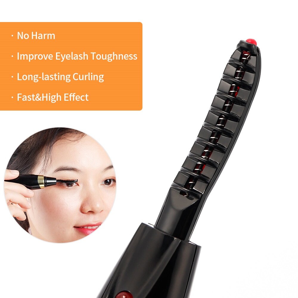 foreverlily Eyelash Curler Heating Lasting Shaping Durable Eye Beauty Makeup Tools
