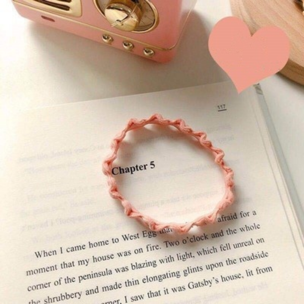 Fashion corrugated hair band beautiful girl elastic hair band curly wavy ponytail women hair band hello girl jewelry