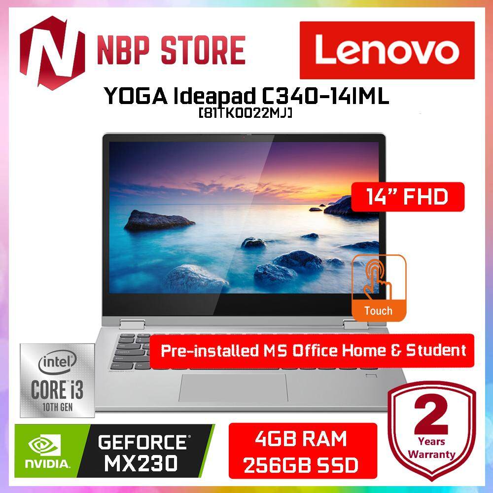 Lenovo Ideapad C340-14IML 81TK0022MJ 14 FHD IPS Touch Laptop Platinum ( i3-10110U, 4GB, 256GB, MX230 2GB, W10) Malaysia