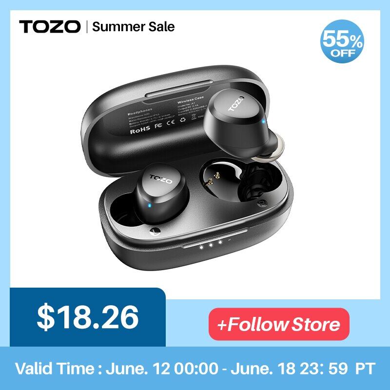 TOZO A1 Bluetooth Earphones Wireless Headphones Mini In-Ear