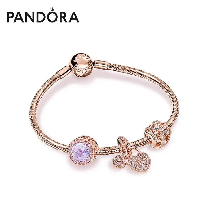 925 Sterling Silver Rose Gold Bangle, Charms To Fit Pandora Bracelet
