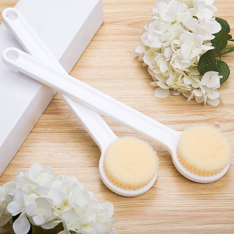 Shower Body Brush with Long handle soft bristles,Back Scrubber Bath Mesh Sponge with Curved Long Handle for Skin Exfoliating Bath, Massage Bristles Suitable for Wet or Dry, Men and Women