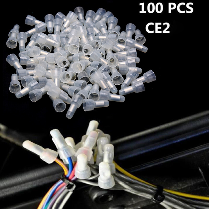 Pnate 100Pcs Durable CE2X Wire Connectors Crimp Terminals Cap for Electrical Useful