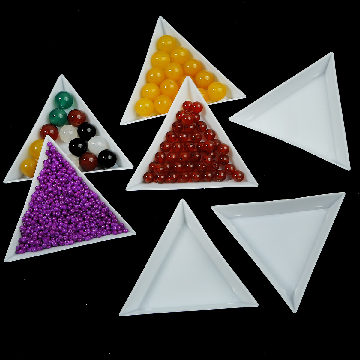 10Pcs Plastic Triangle Plate For Beads Organizer Storage Box Jewelry Display Tray White Containers Packaging Sorting Tools Jewelry Making Accessories