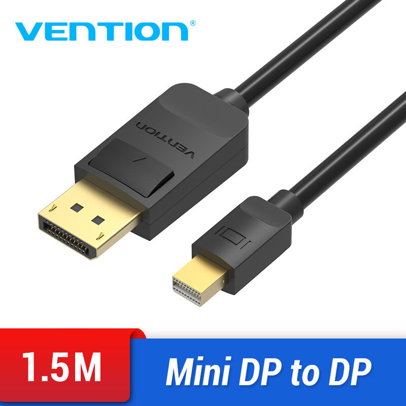 【COD】Vention Mini DP to DP Cable 4K Mini DisplayPort to DisplayPort Cable Adapter cho Macbook Pro Air Máy tính TV Cáp DP to Mini DP