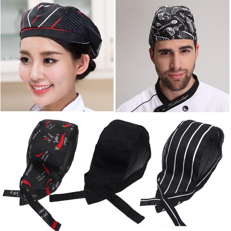 [Kaki] MŨ Bếp Trưởng Có Thể Điều Chỉnh Lưới Nấu Bếp Mũ Người Lớn Đầu Bếp Nhà Hàng Mũ Trùm Đầu