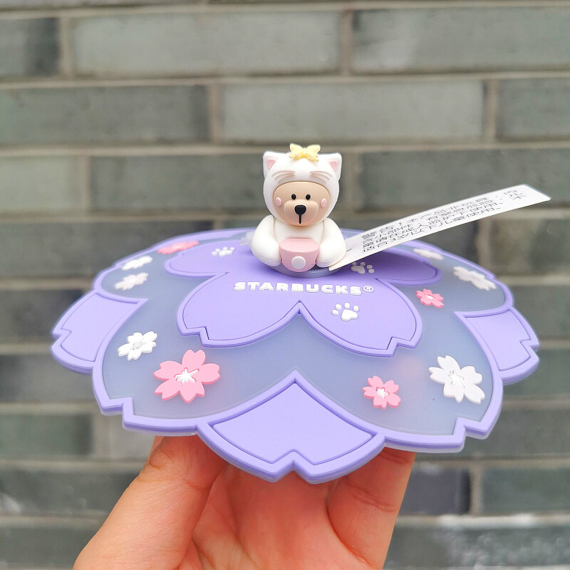 Starbuck Cup Lid 2021 Cherry Blossom Season Spring Cherry Blossom Cubs Cup Lid Coaster Stirring Stick