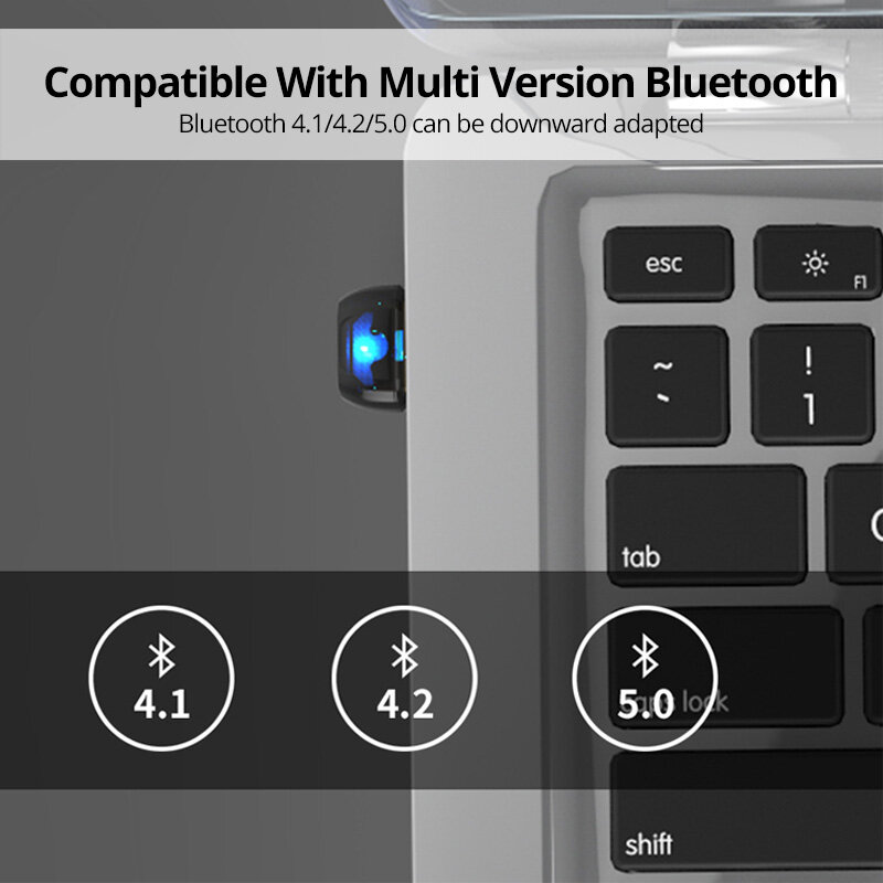 FONKEN Bộ Chuyển Đổi Bộ Thu Phát Bluetooth Không Cần Trình Điều Khiển Mới Bộ Chuyển Đổi WIFI Hai Trong Một 5.0 Tai Nghe Bàn Phím Bộ Chuyển Đổi Bluetooth Không Dây USB Cho Máy Tính Để Bàn, Hỗ Trợ Kết Nối Đồng Thời Của Nhiều Thiết Bị, Tương Thích