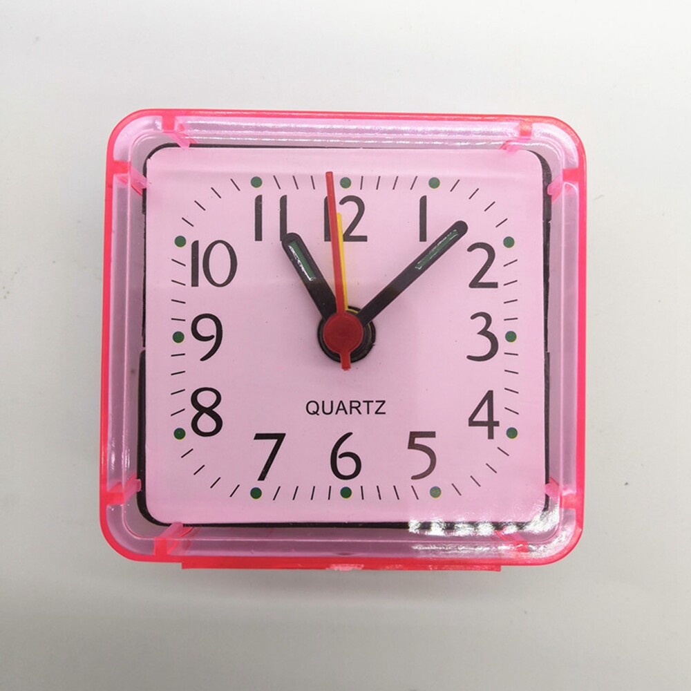 Portable Small Alarm Clock Creative Transparent Square Candy Color Fashion Student Bedroom Bedside Crystal Clock