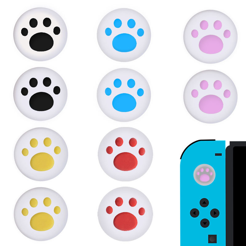 Nắp Bộ Chuyển Đổi Nintendo Tay Cầm Điều Khiển Lite V1/V2 Chỗ Đặt Ngón Cái Nắp Đậy Silicon Tay Cầm Joycon Nút Ns Phụ Kiện Móng Vuốt Mèo