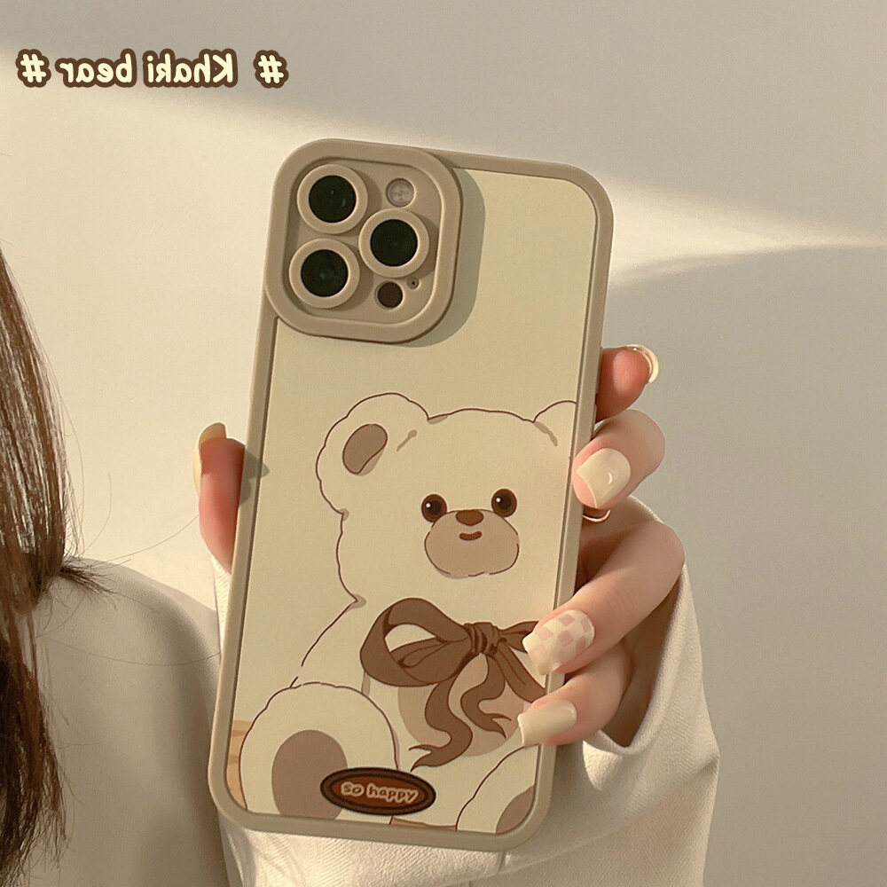Retro Warehouse Gray Big Bow Tie Bear Soft Silicone Cute Casing IPhone 15 15plus 15pro 15promax 14 13mini 13 13Pro 13pro Max 12Mini 12 12Pro 12Pro Max 11 11Pro 11ProMax XS Max XR XS Case for IPhone 8 Plus 6 6S 7 8 6 Plus 6S Plus 7 Plus