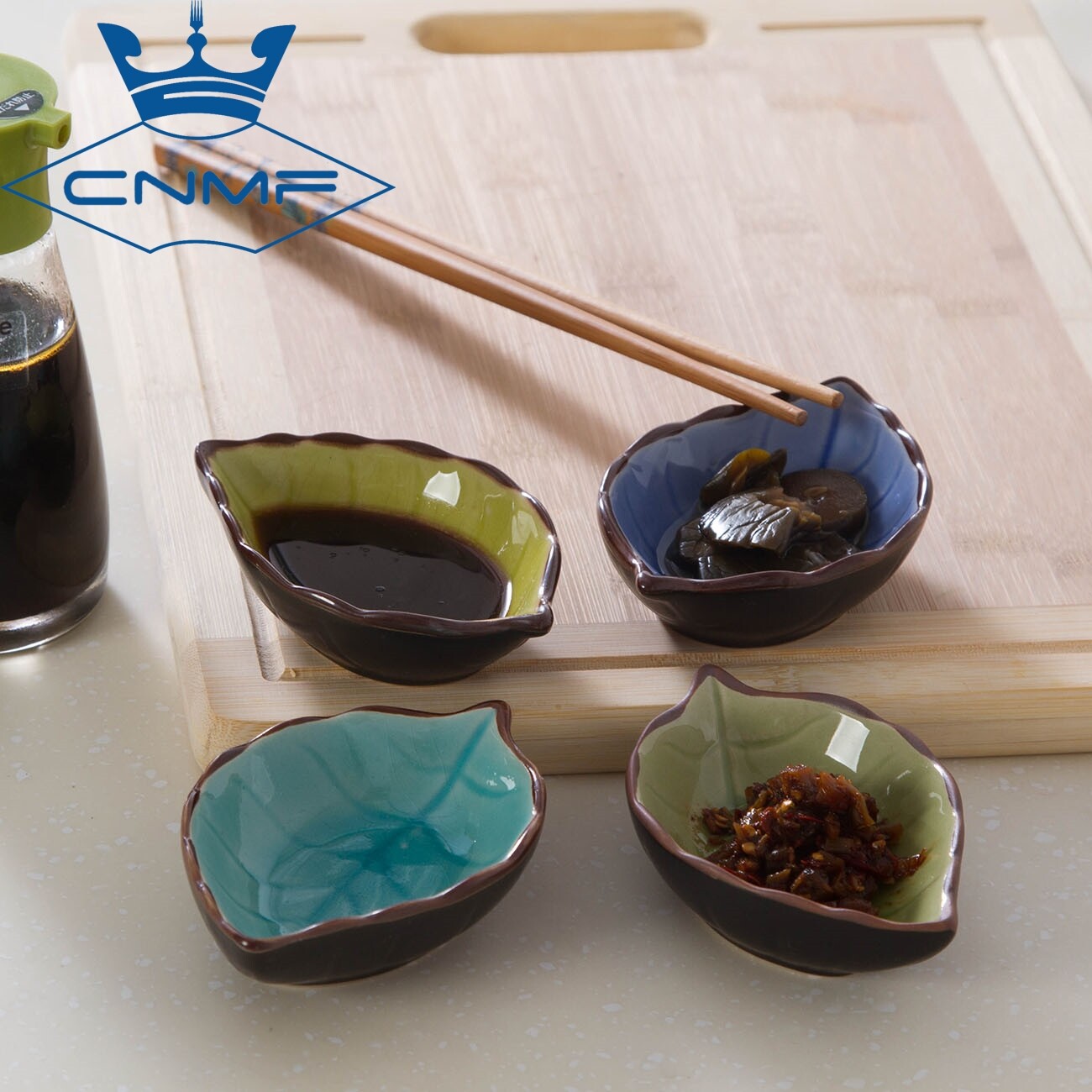 CNMF Ceramic Dish Small Leaf Dish Soy Sauce Vinegar Seasoning Sauce Saucer Kitchen Dinnerware