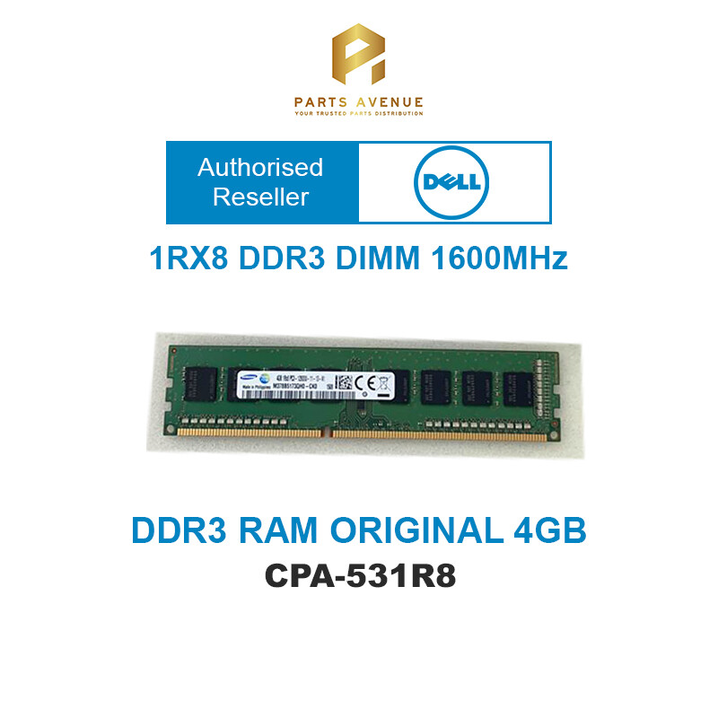 DELL DDR3 RAM ORIGINAL 4GB 1RX8 DDR3 DIMM 1600MHz (CPA-531R8
