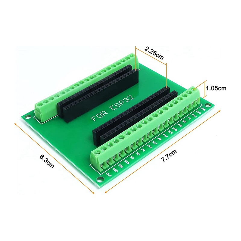 2Pcs ESP32 Breakout Board GPIO 1 Into 2 for 38PIN Narrow Version ESP32 ESP-WROOM-32 Microcontroller Development Board