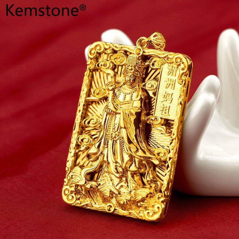 Kemstone 24K Alluvial Gold Plated This Animal Year Bless with Safeness Pendant Jewelry for Cool Men Gifts