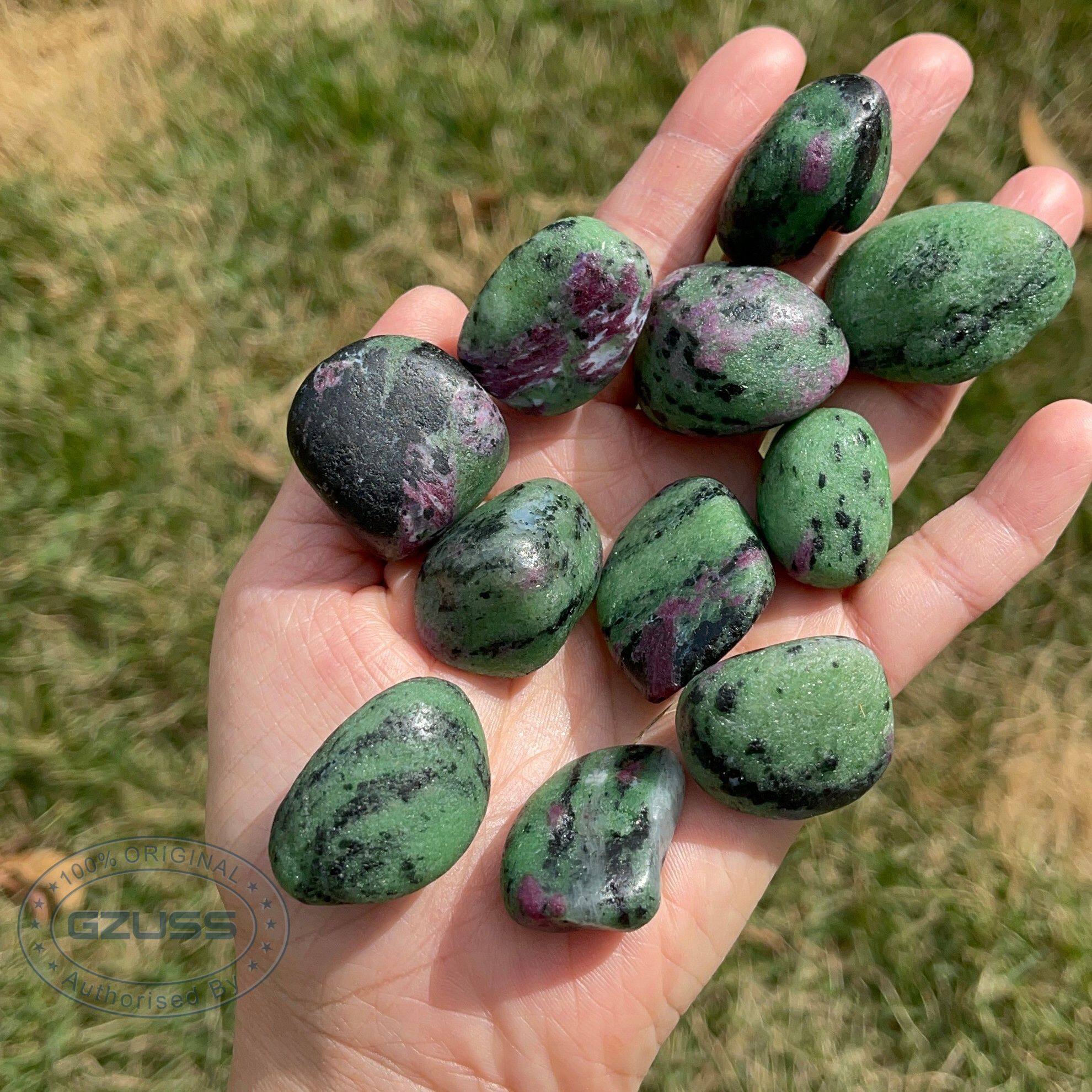 Ruby Zoisite - Ruby In Zoisite - Anyolite - Ruby Zoisite Tumbled Stones - Healing Crystals and Stones - Ruby Stone - Heart Chakra Crystals