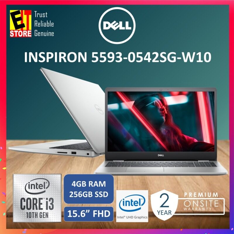 DELL INSPIRON 15 5593-0542SG-W10-FHD-SSD LAPTOP SILVER ( I3-1005G1/4GB/256GB/15.6 /W10/2YRS ) Malaysia