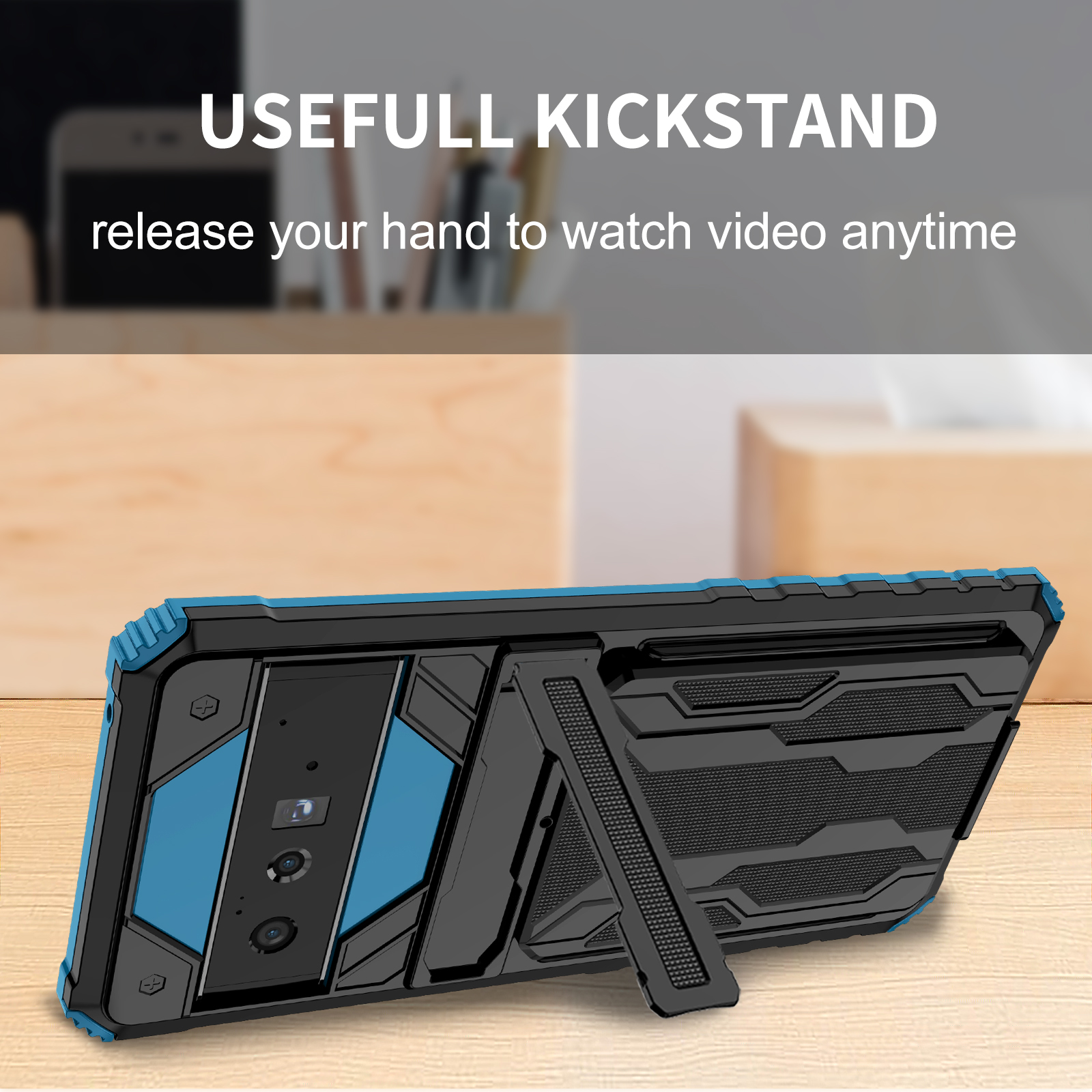 For Google Pixel 6 Pro Pixel 8 Pro Case Cover Rugged Shockproof Protective Card Slots Holder Hybrid Magnetic Kickstand Phone Case Cover