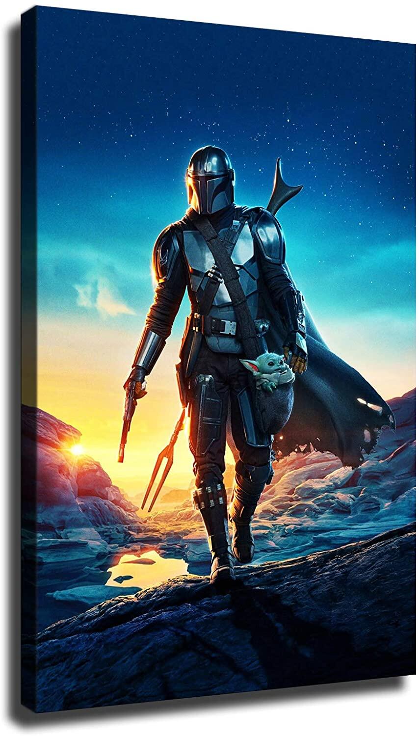 Mandalorian Poster Baby Yoda Star Wars Home Decor Canvas Wall Art Children Gift Print Poster Mural