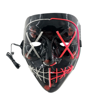LED Light Up Mask Wire Scary Mask Halloween Party Cosplay Light Up Face Mask for Adults Kids thumbnail