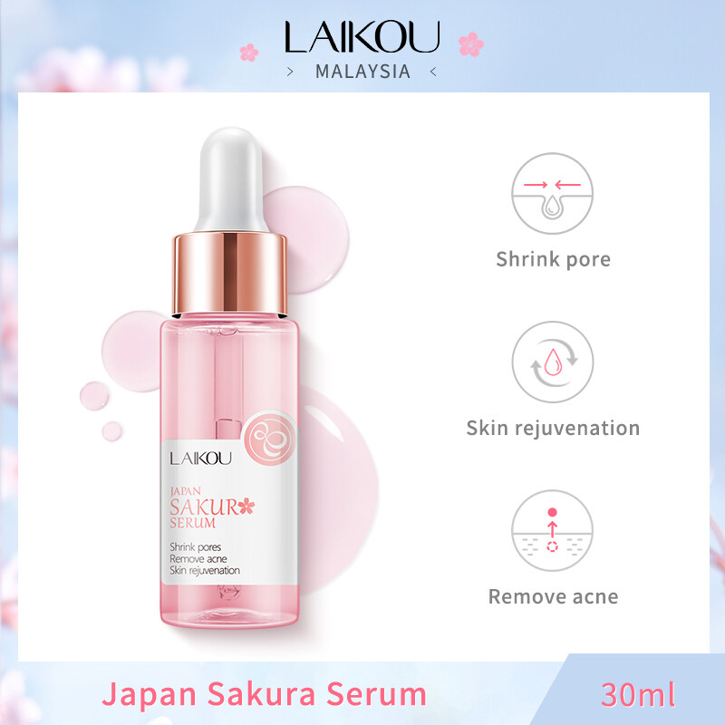 LAIKOU Japan Sakura Serum 30ml Brightening Reduce Acne Remove Wrinkles ...