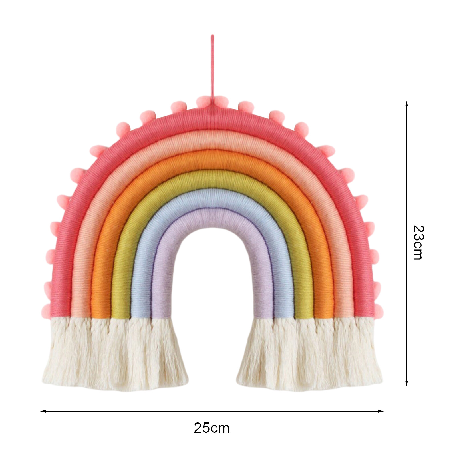 JAREDQ Nice-looking Tapestry Pendant Fine Workmanship Cotton Rope Compact Delicate Rainbow Hanging Tapestry for Home Hanging Pendant Nice-looking