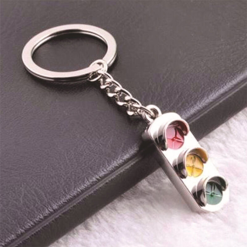 [Fortitudes] Keyring Cute Mini Traffic Light Car Key Ring Chain Motorcycle Car Key Ring Chain