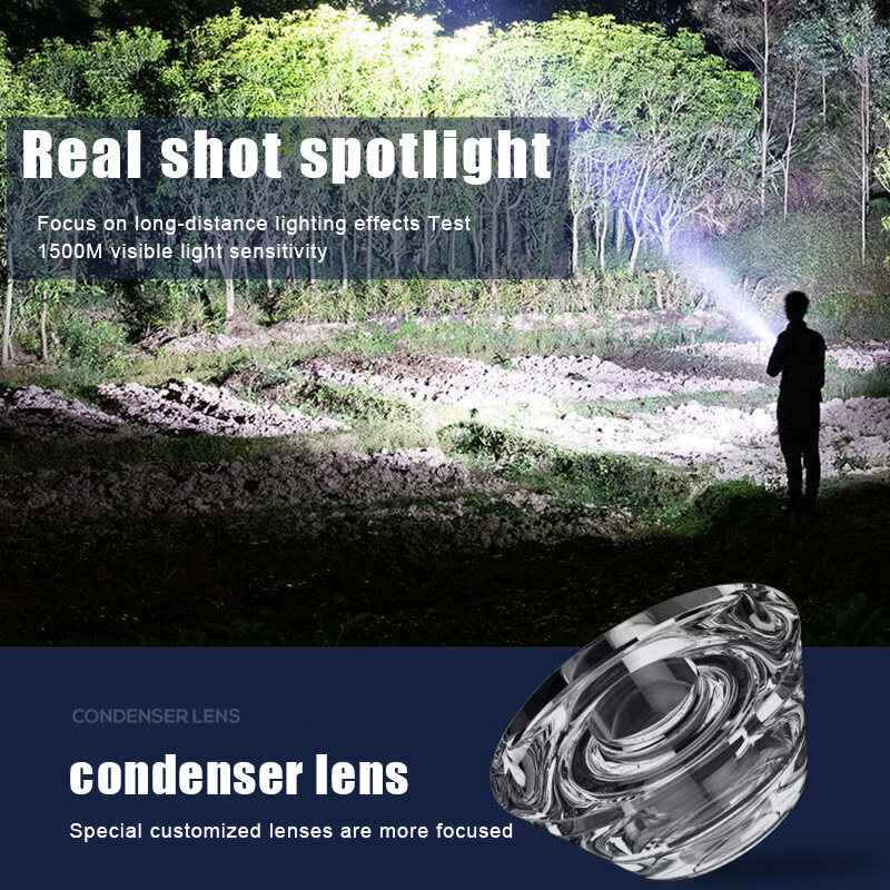 【CAMPOUT】Strong light mini flashlight USB charging outdoor small flashlight hiking portable household lighting flashlight