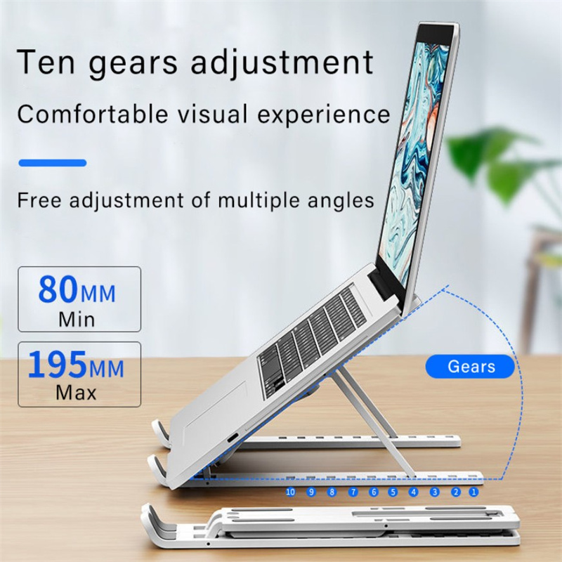 10-Speed Laptop Stand Notebook Foldable Adjustable Table Portable Lazy Computer Desk