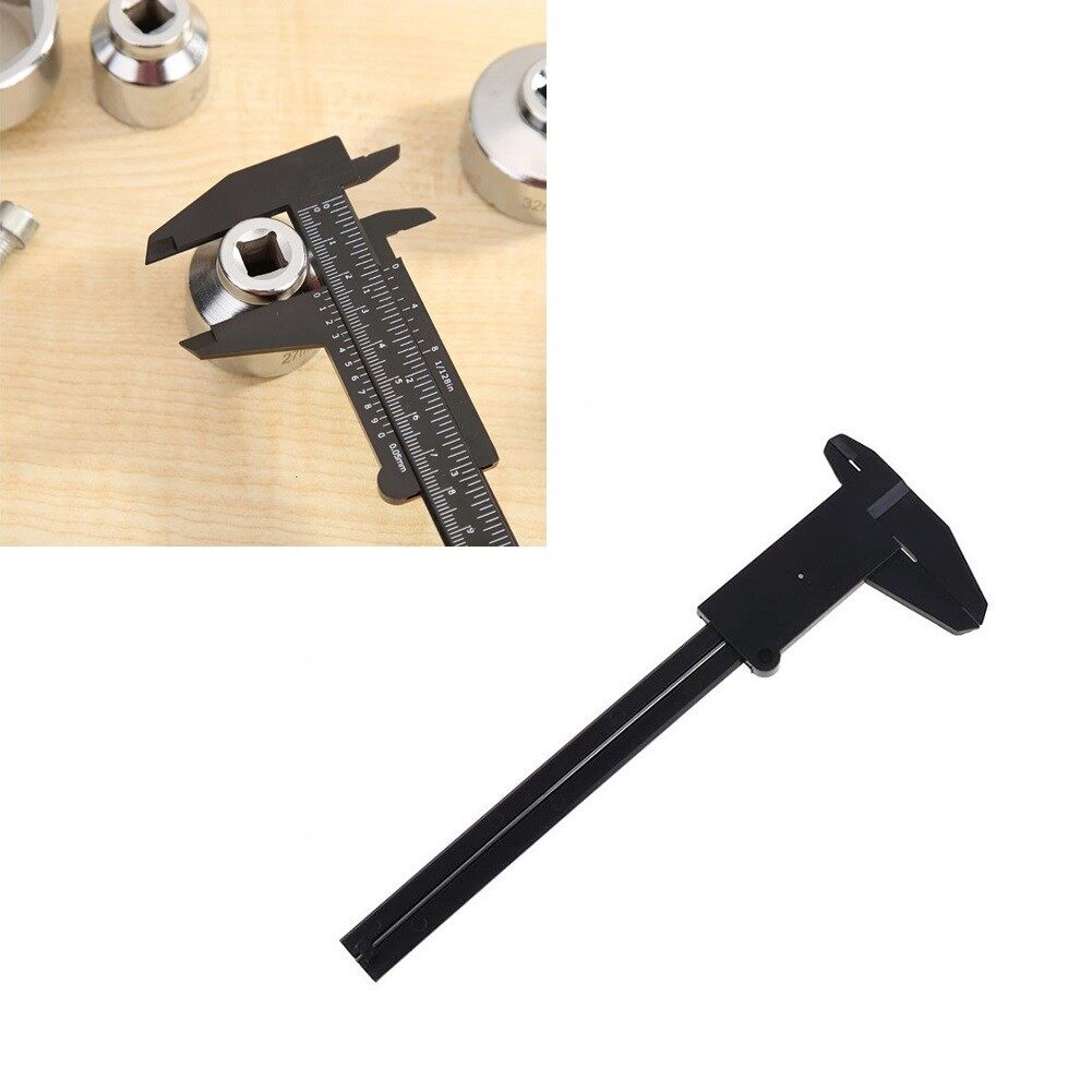 0-150mm Vernier Caliper DIY Double Rule Scale Plastic Vernier Caliper Mini Measuring Ruler Tool