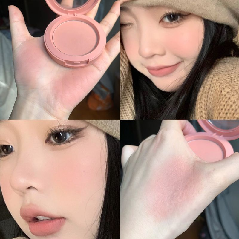 HERORANGE Powder Blush Monochrome Waterproof Long Lasting Plate Peach Orange Soft Mist Matte Natural Blush