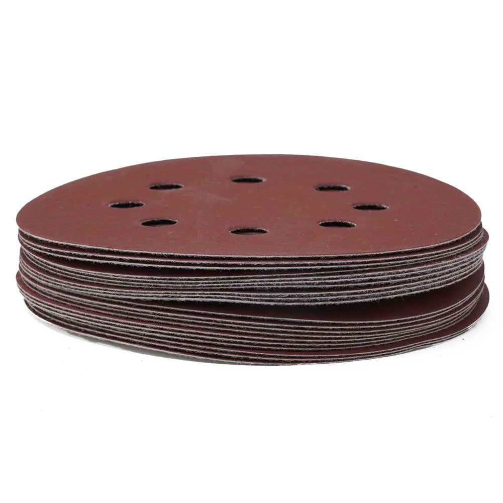 20x 5 125mm Round Sandpaper 8-Hole Sanding Sheet Discs Hook Loop 40-2000 Grits