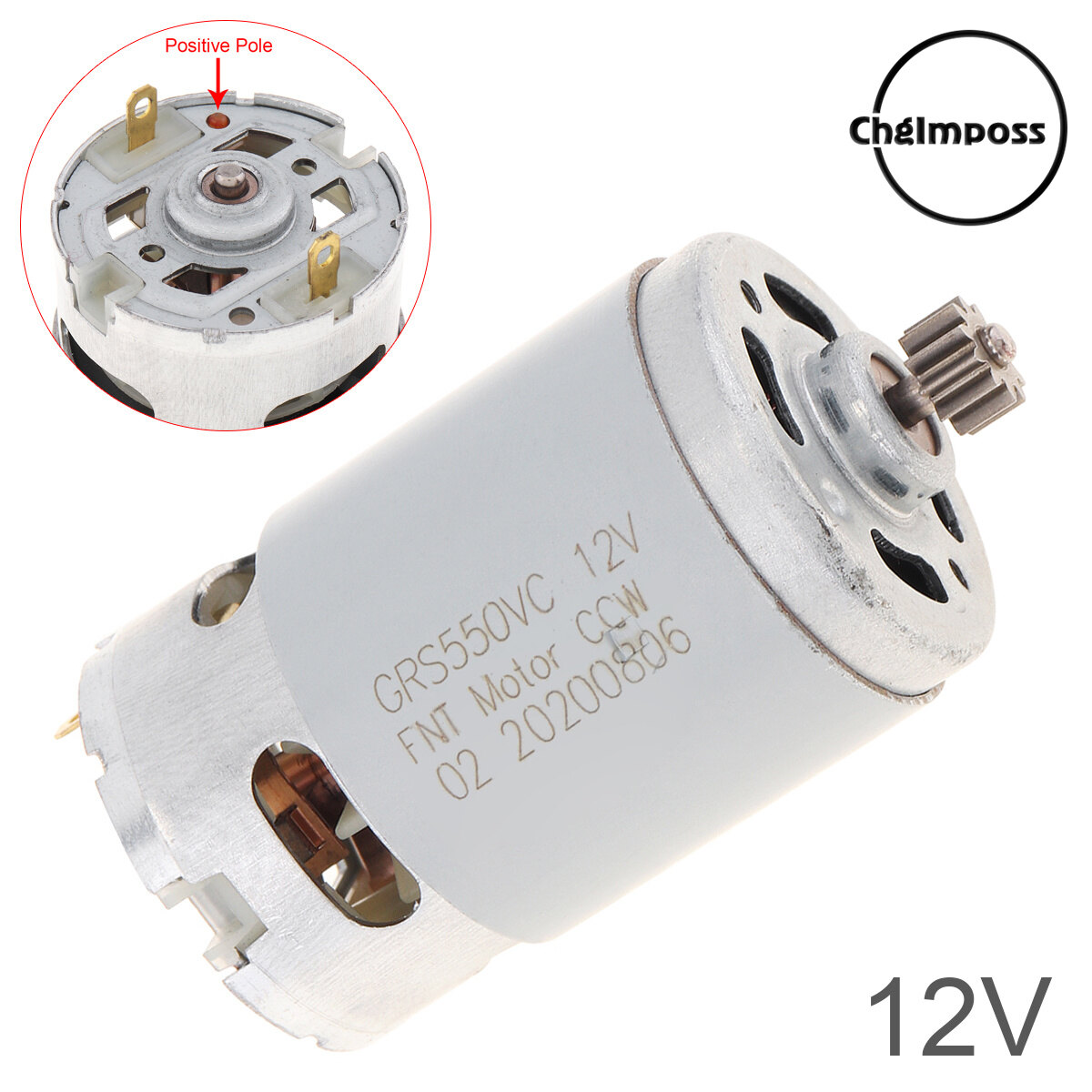ChgImposs RS550 10.8V/12V/14.4V/16.8V/18V/21V DC Motor 11 Teeth Two-speed High Torque Gear Box for Cordless Electric Drill Screwdriver