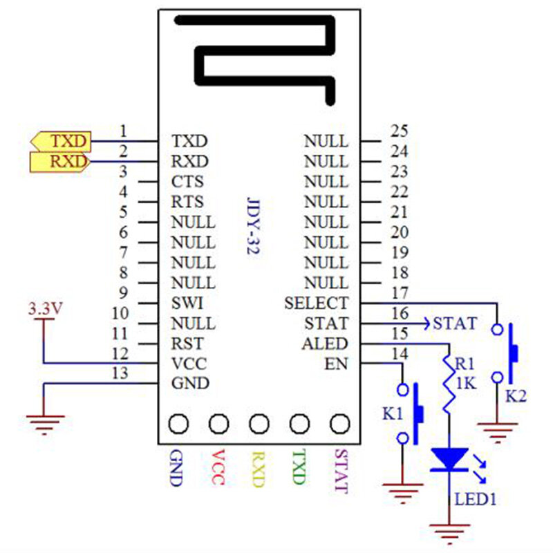 Mô-đun Bluetooth Hai Chế Độ JDY-32 Mô-đun Bluetooth SPP Mô-đun Bluetooth BLE 4.2