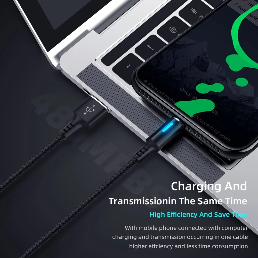Dây Dữ Liệu Micro Sạc Nhanh Micro Type-C Cáp USB 5A LED Cho Huawei Samsung Xiaomi Android Phụ Kiện Điện Thoại Di Động Các Loại Cáp Sạc