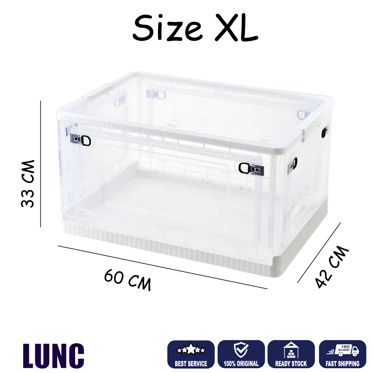 Large Capacity Double Opening Storage Box Foldable Storage Box