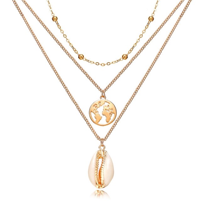 17KM Personality Retro Gold Necklace Silver Necklace Multilayer Necklace Accessories Female