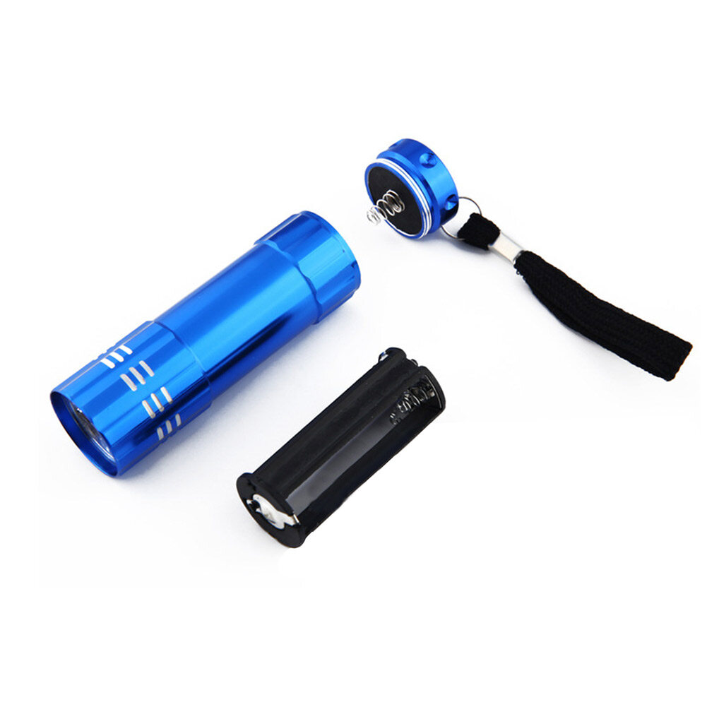 395nm Ultraviolet 9 LED Flashlight Portable Money Detection UV Light Torch