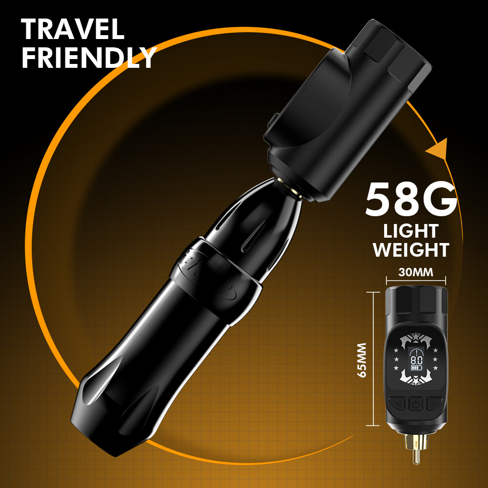 STIGMA Wireless Tattoo Power Supply RCA LCD Display Large Capacity Machine Battery Adapter