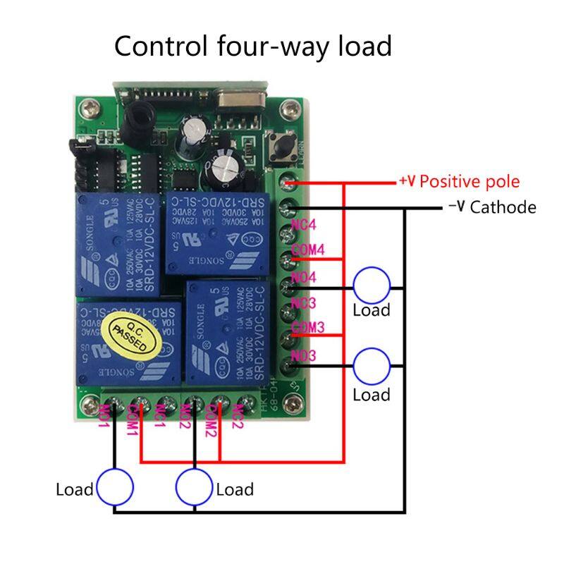 Smart Multiple Dc 12V 24V 315MHZ 433MHZ 4CH Wireless Relay Remote Control Light Switch +HYD-4 Switchs Receiver Transmitt