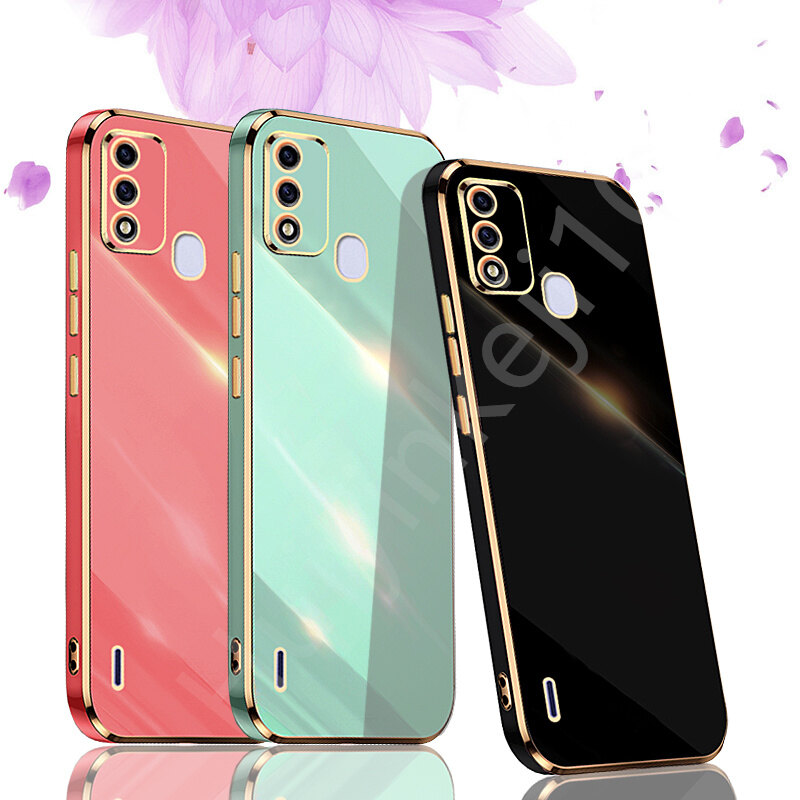ITEL A48 straight edge electroplating square soft plastic shell color shell mobile phone case