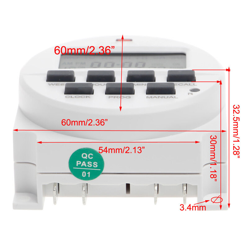 15.98 Inch LCD Digital Timer 12V DC 7 Days Programmable Time Switch TM618N-4