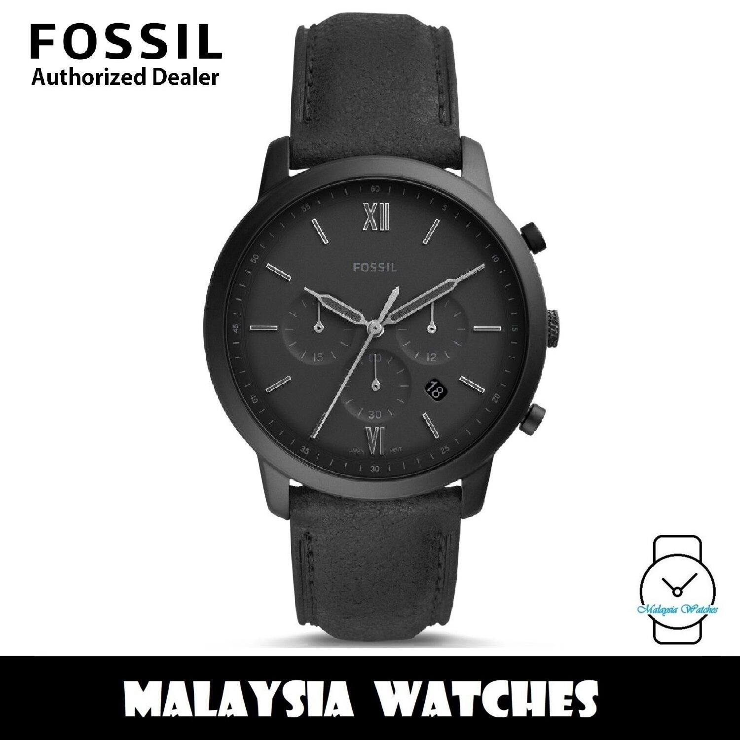 OFFICIAL WARRANTY Fossil Men s FS5503 Neutra Chronograph Black Leather Watch Black Lazada