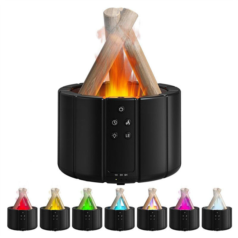 Lovaroma H9 Remote Control USB Air Humidifier Aroma Diffuser Mist Machine Ultrasonic Bonfire Flame Light Home Essential Oil Fragrance Perfume
