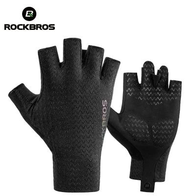 ROCKBROS Cycling Bike Gloves Autumn Spring MTB Bike Gloves SBR Pad Mtb Gloves Half Finger Bike Gloves Men Women Breathable Shockproof Bicycle Gloves for Men