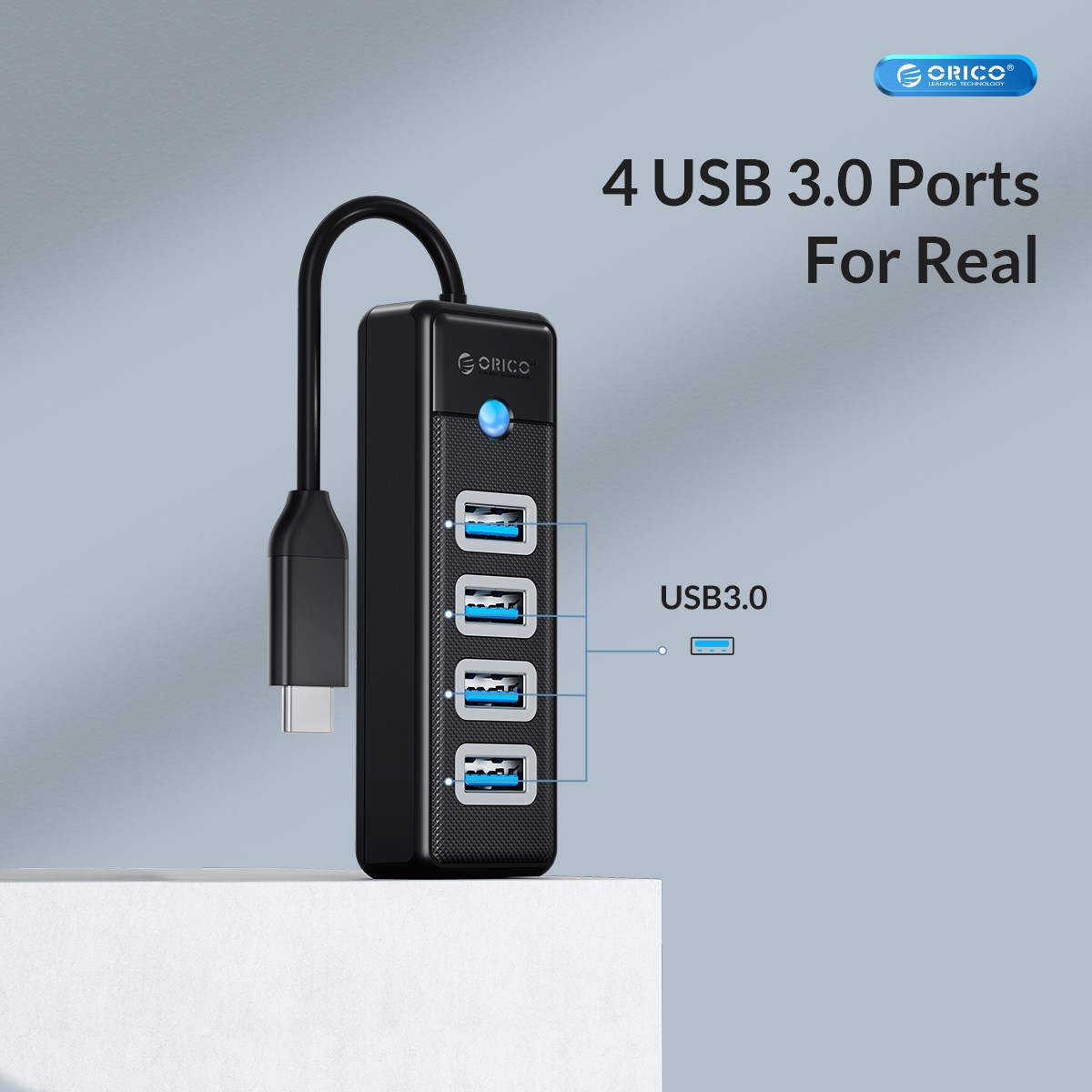 ORICO Bộ Chia Cổng USB Bộ Chuyển Đổi Nhiều 4 Cổng 3.0 Bộ Chia Nhiều Cổng USB Nguồn Micro USB Mở Rộng OTG Tốc Độ Cao Cho Máy Tính PC Phụ Kiện Máy Tính Bộ Chia Usb Adaptador Bộ Chia Usb Có Nguồn Điện