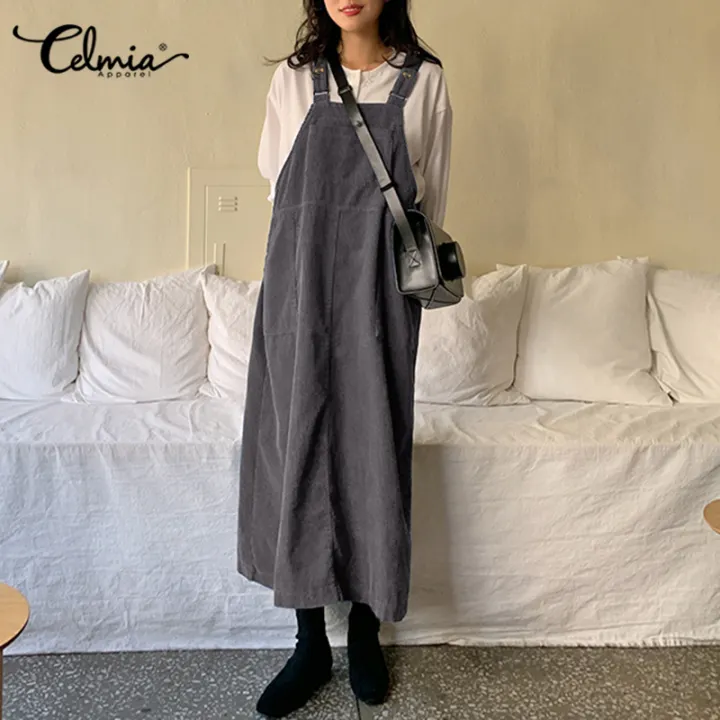 dungaree long frock