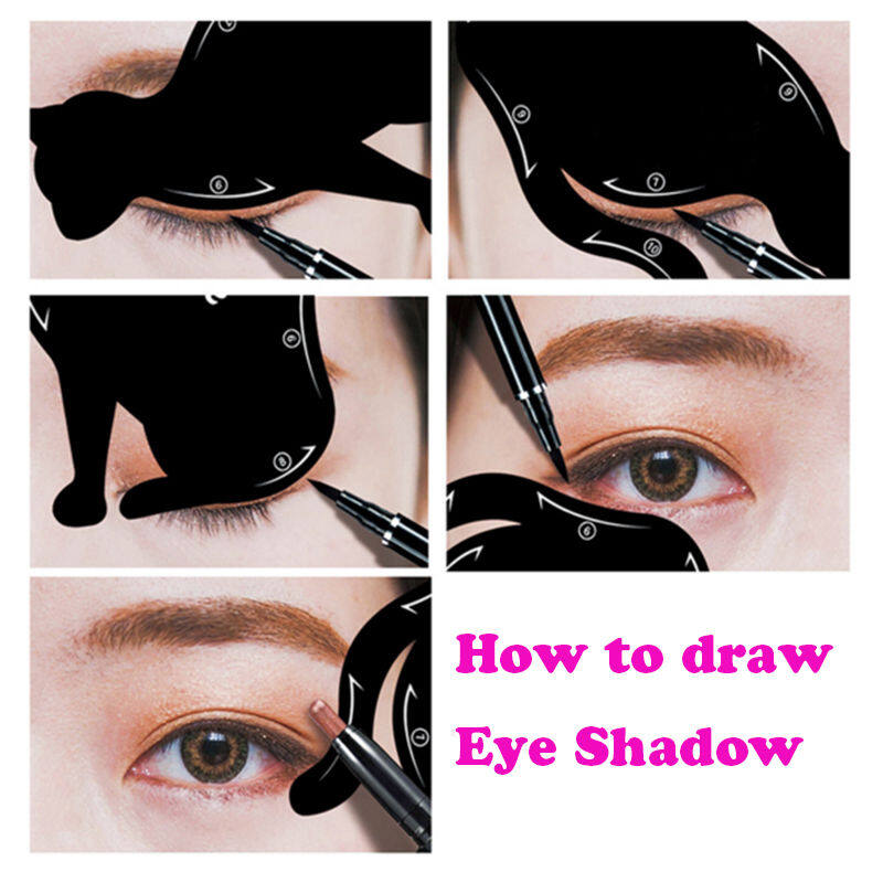 Ladymagic Eye Makeup Stencils Eyeliner Stencil Shaping Stencil Tools Eyeshadow Template Tool Card
