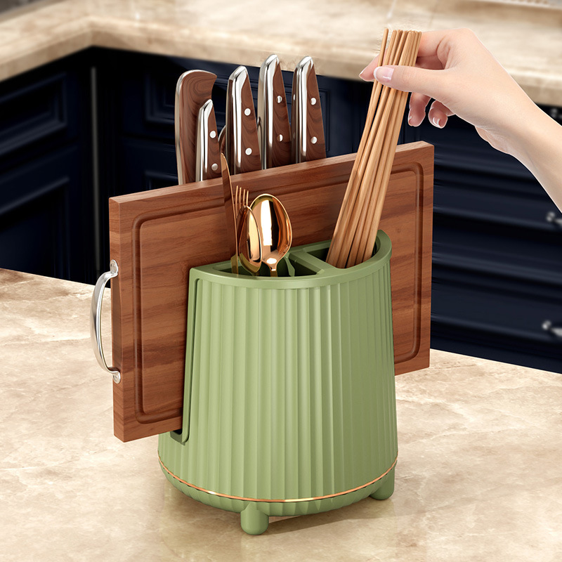 KS household knife rack kitchen rack cutting board chopping board storage rack multi-function rotating chopsticks spoon cage chopsticks knife rack